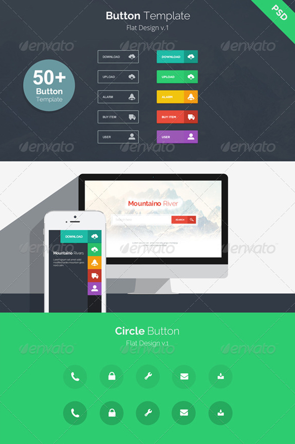 Extraordinary Flat Design Buttons