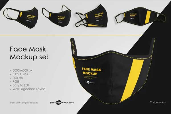 Face Mask Mockup Set