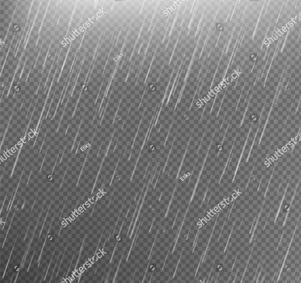 Falling Water Drops on Transparent Background