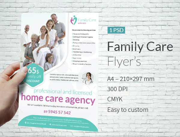 Family Care Flyer Templates – Compassionate & Engaging Designs | Customizable PSD, AI, and InDesign File Formats
