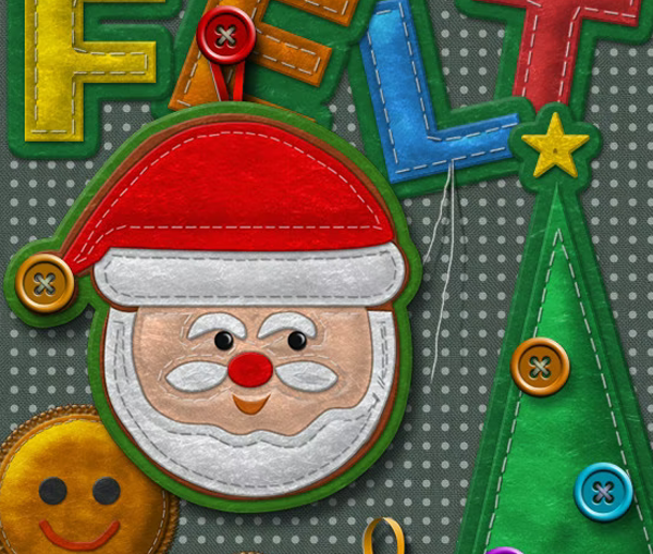 Felt Stitched Ornaments Photoshop Creation Kit