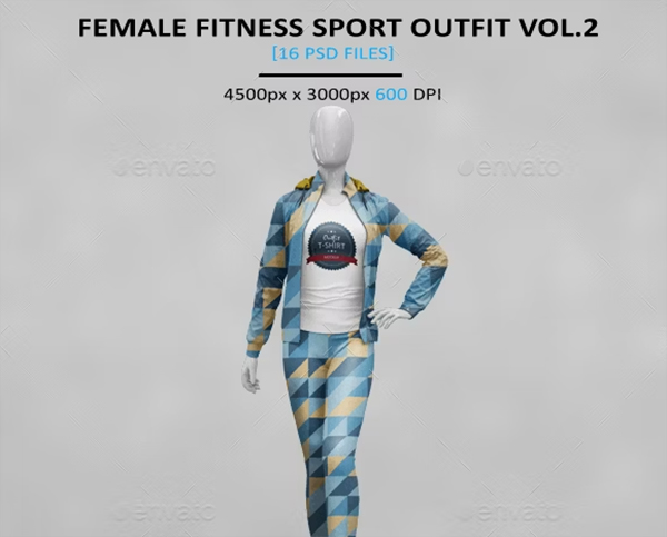 Female Fitness Sport Outfit MockUp