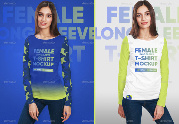 Female T-Shirt Mockup Set
