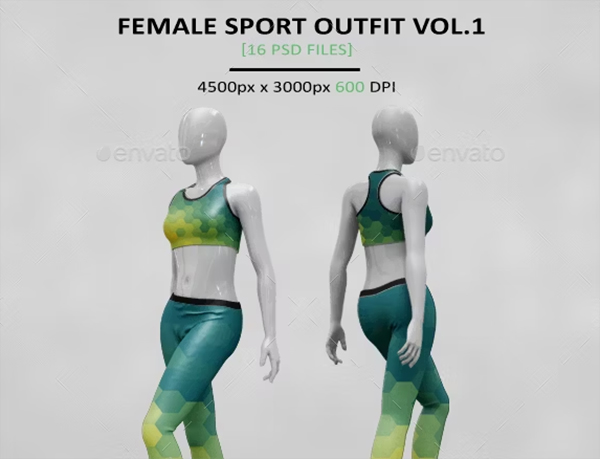 Female Sport Outfit MockUp Design