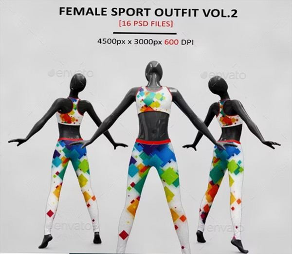 Female Sport Outfit Photoshop MockUp