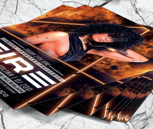 Fire Night 2in1 Urban Flyer Template