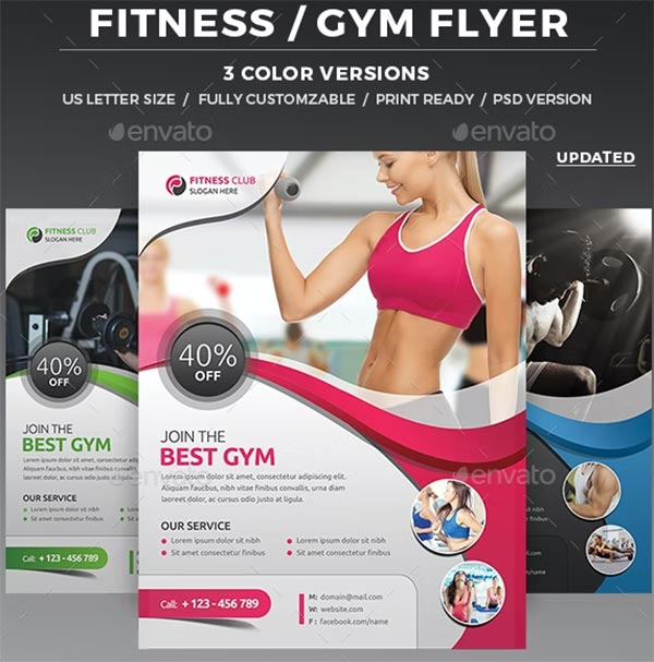 Fitness Flyer PSD Design