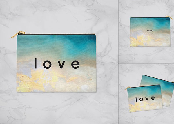 Flat Canvas Pouch Mockup Set