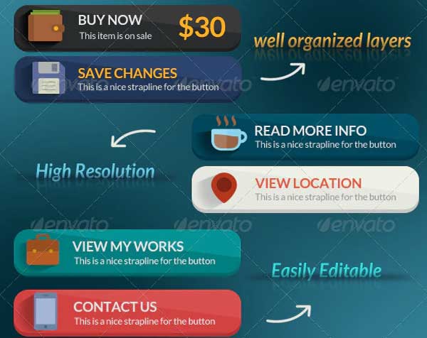 Flat Modern Web Buttons