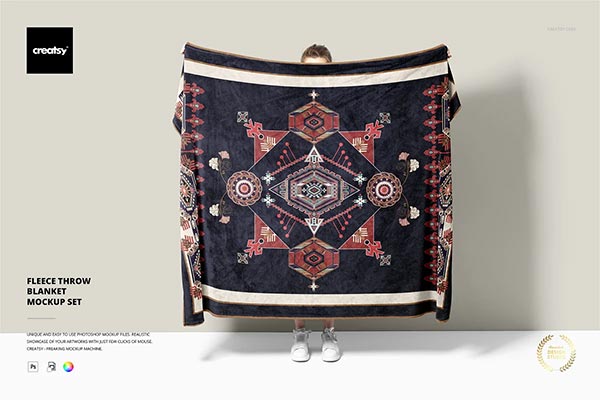 Fleece Throw Blanket Mockup Set