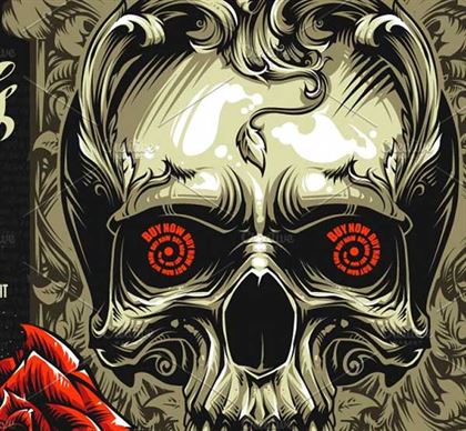 Floral Skull Photoshop Action Templates