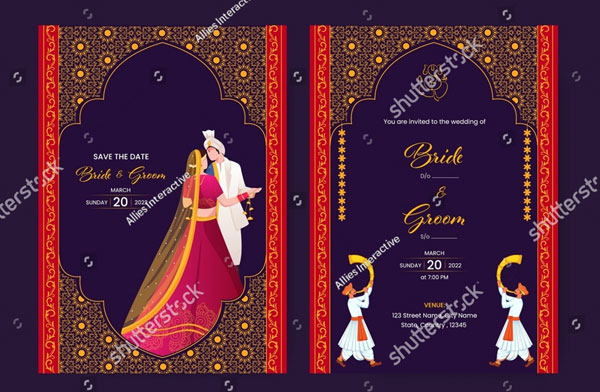 Floral Wedding Invitation Card Design