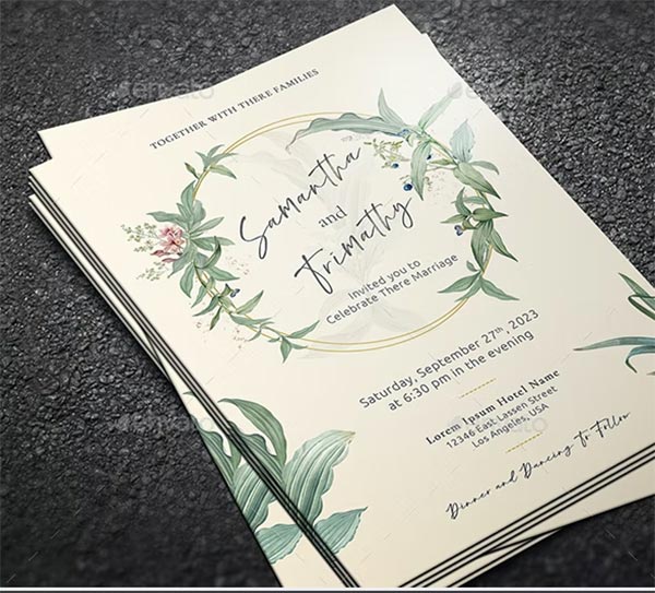 Floral Wedding Invitation Template