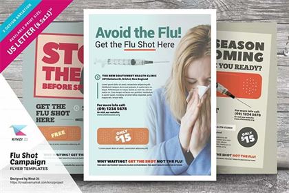 Flu Shot Campaign Flyer Templates