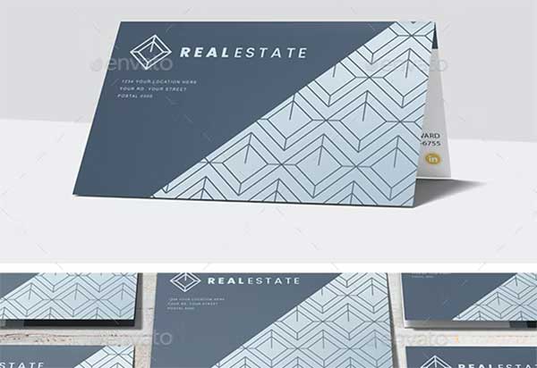 Folded Business Card Mockup