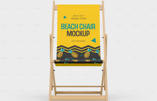 Folding Beach Chair Mockup PSD Set