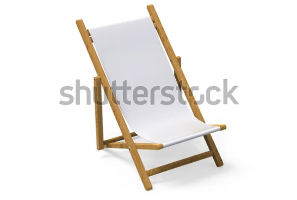 Folding Wooden Deckchair Mockup