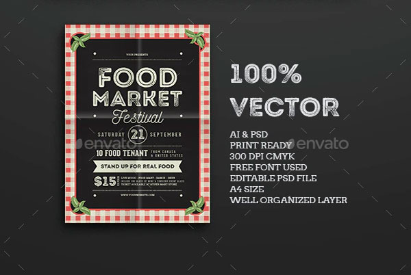 Food Market Plan Flyer Template