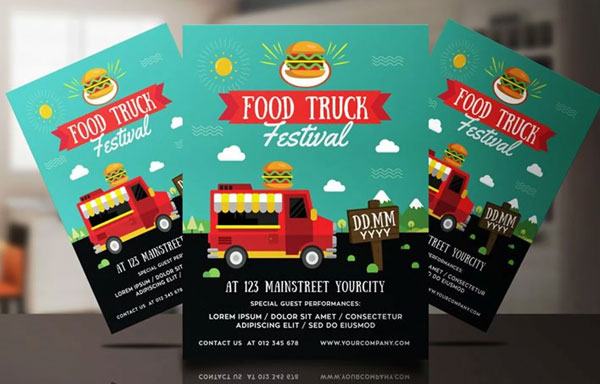 Food Truck Festival Menu Flyer Printable Template