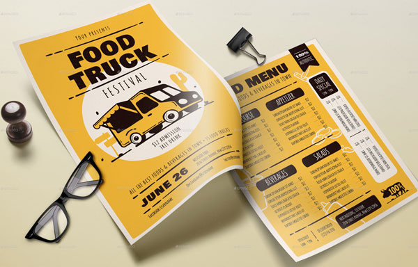Food Truck Festival Menu Flyer Template