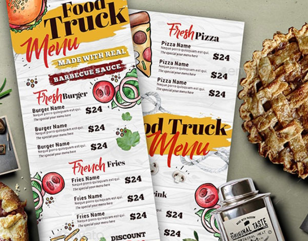 Food Truck Menu Design Template Download