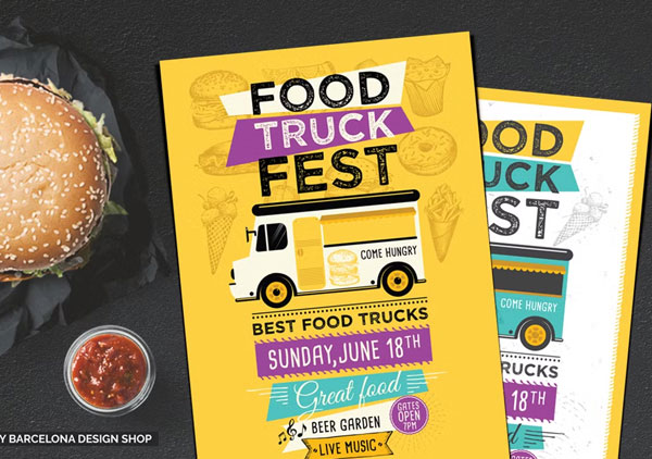Food Truck Menu Poster Template