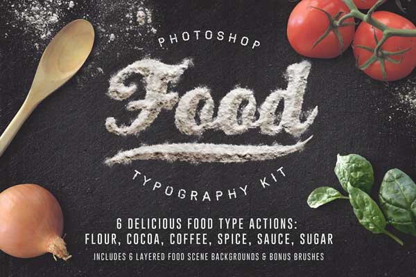 Food Typography PSD Actions