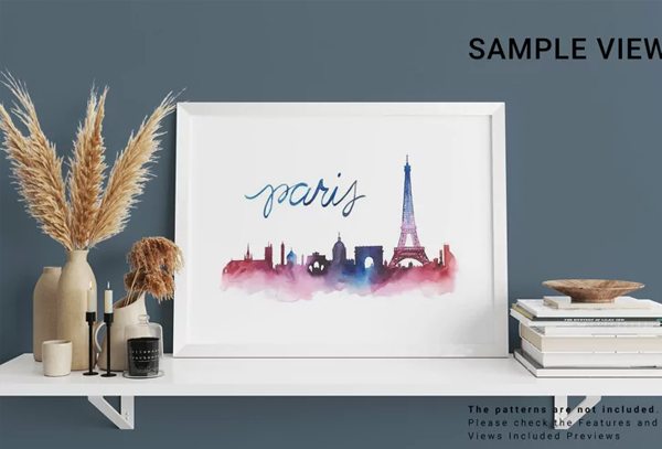 Frame And Wall Mockup Set