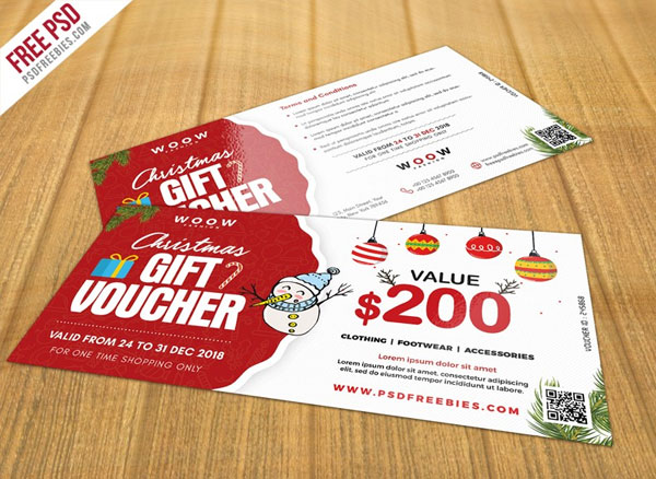 Free Christmas Gift Voucher PSD