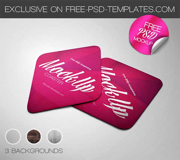 Free Coaster PSD Mockup Design