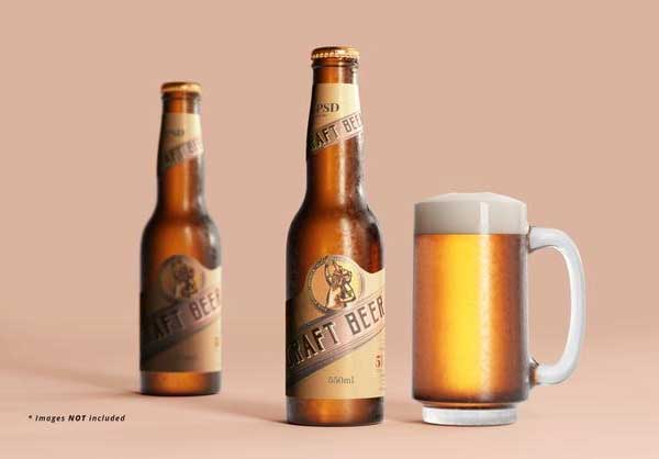 Free Cool Beer Bottle Ad Mockups