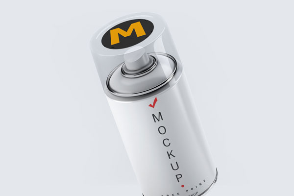 Free Deodorant Spray Bottle PSD Mockup
