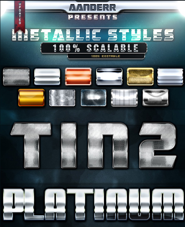 Free Metallic Photoshop Styles