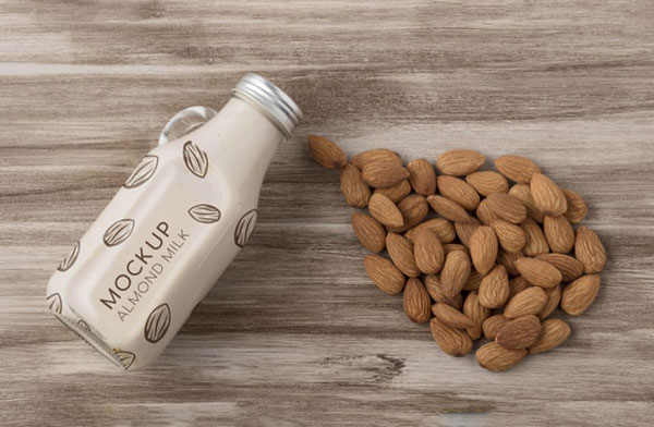 Free Almond Milk Bottle Mockup