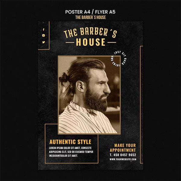 Free Barber Shop Layered Flyer