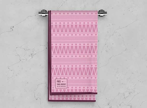 Free Bath Towel Mockup PSD Set