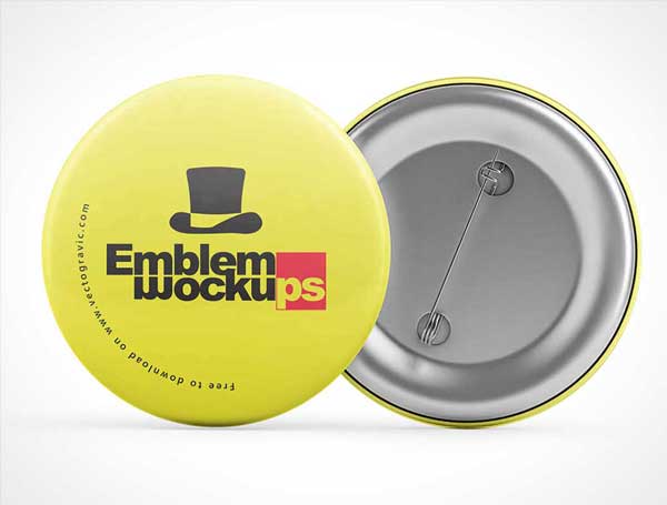 Free Button Pin Mockups Pack