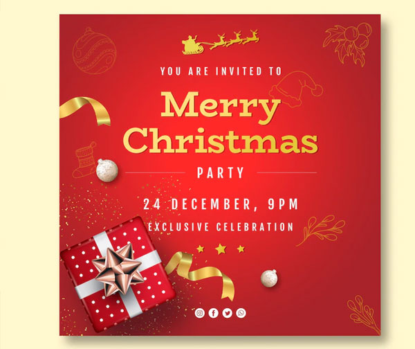 Free Christmas Party Flyer Template