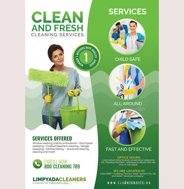 Free Cleaning Service Flyer Word Example
