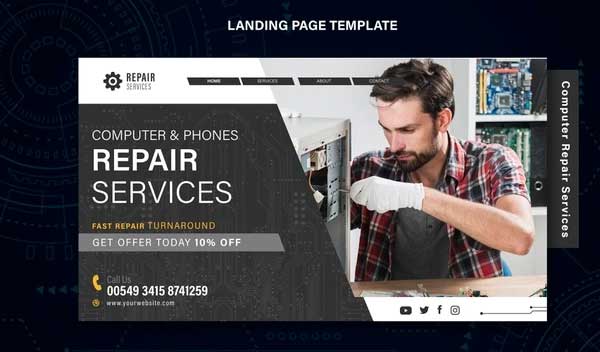 Free Computer & Laptop Repair Brochure Template