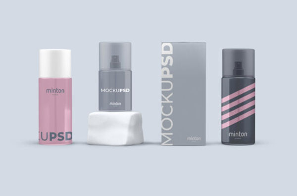 Free Cosmetic Spray Bottles Mockup
