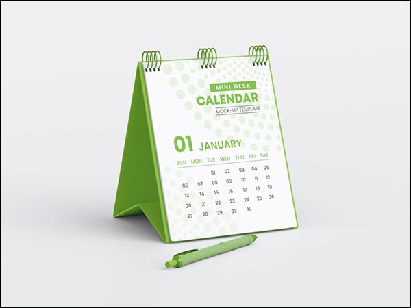 Free Desk Calendar Mockup