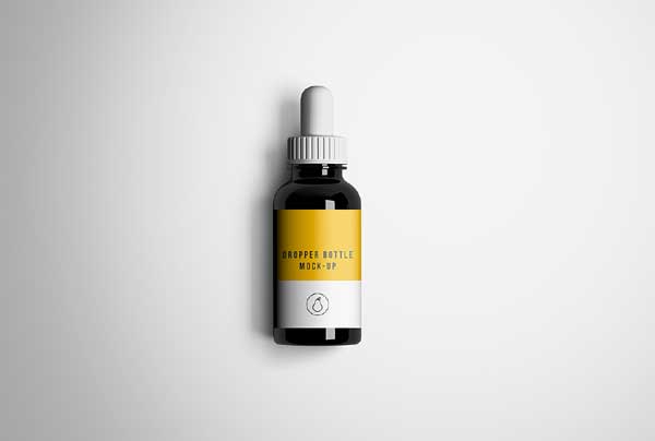 Free Dropper Bottle PSD Mockup