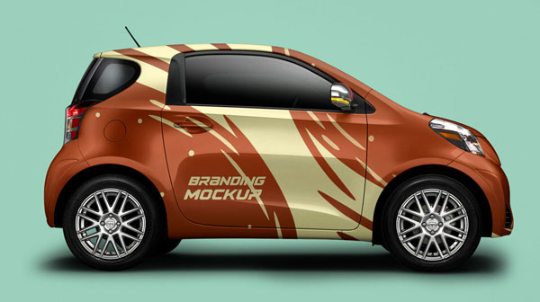 Free Electric Car Mockup