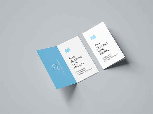 Free Folded Business Card Mockups