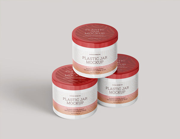 Free Glossy Plastic Jar Mockup