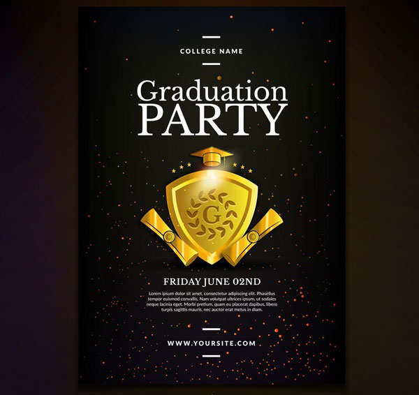 Free Graduation Party Poster Editable Template