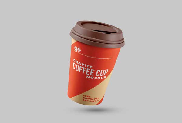 Free Gravity Coffee Cup Mockup
