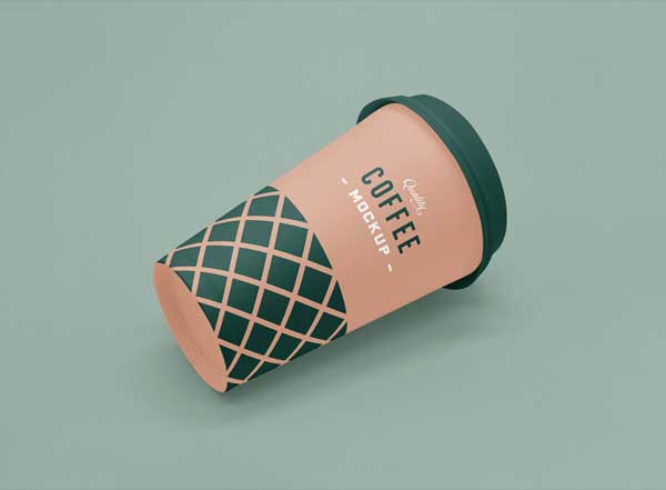 Free Lying Coffee Cup Mockup
