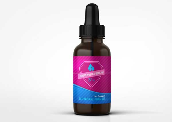 Free Medicine Eye Dropper Bottle PSD Mockup